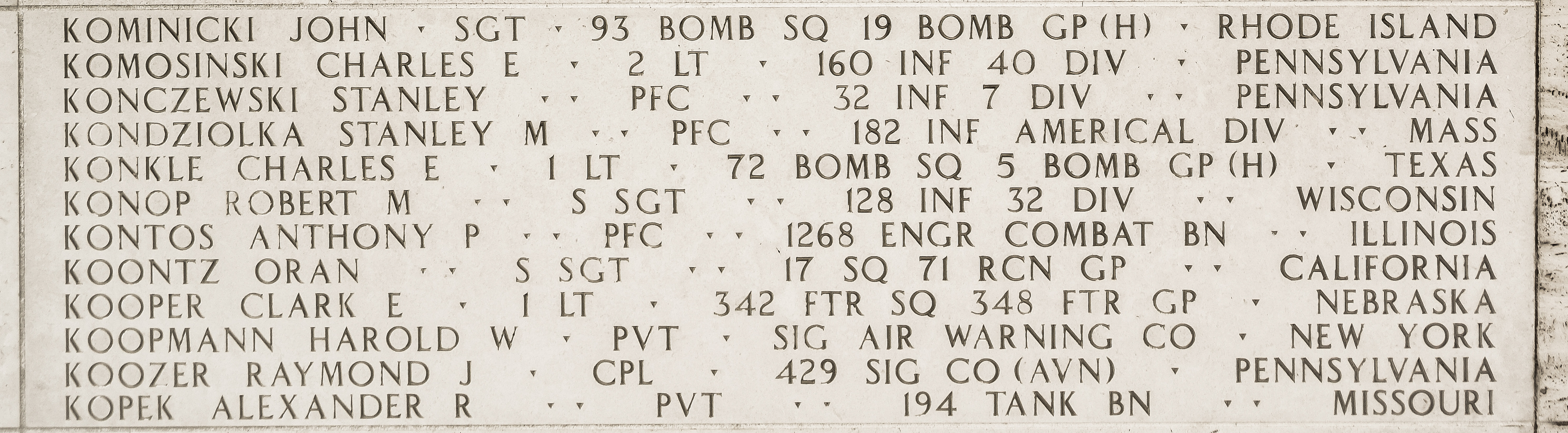 Harold W. Koopmann, Private